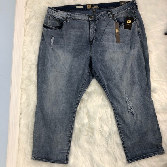 New Kut Bardot Cropped Skinny Boyfriend Jeans 24W - Picture 7 of 8